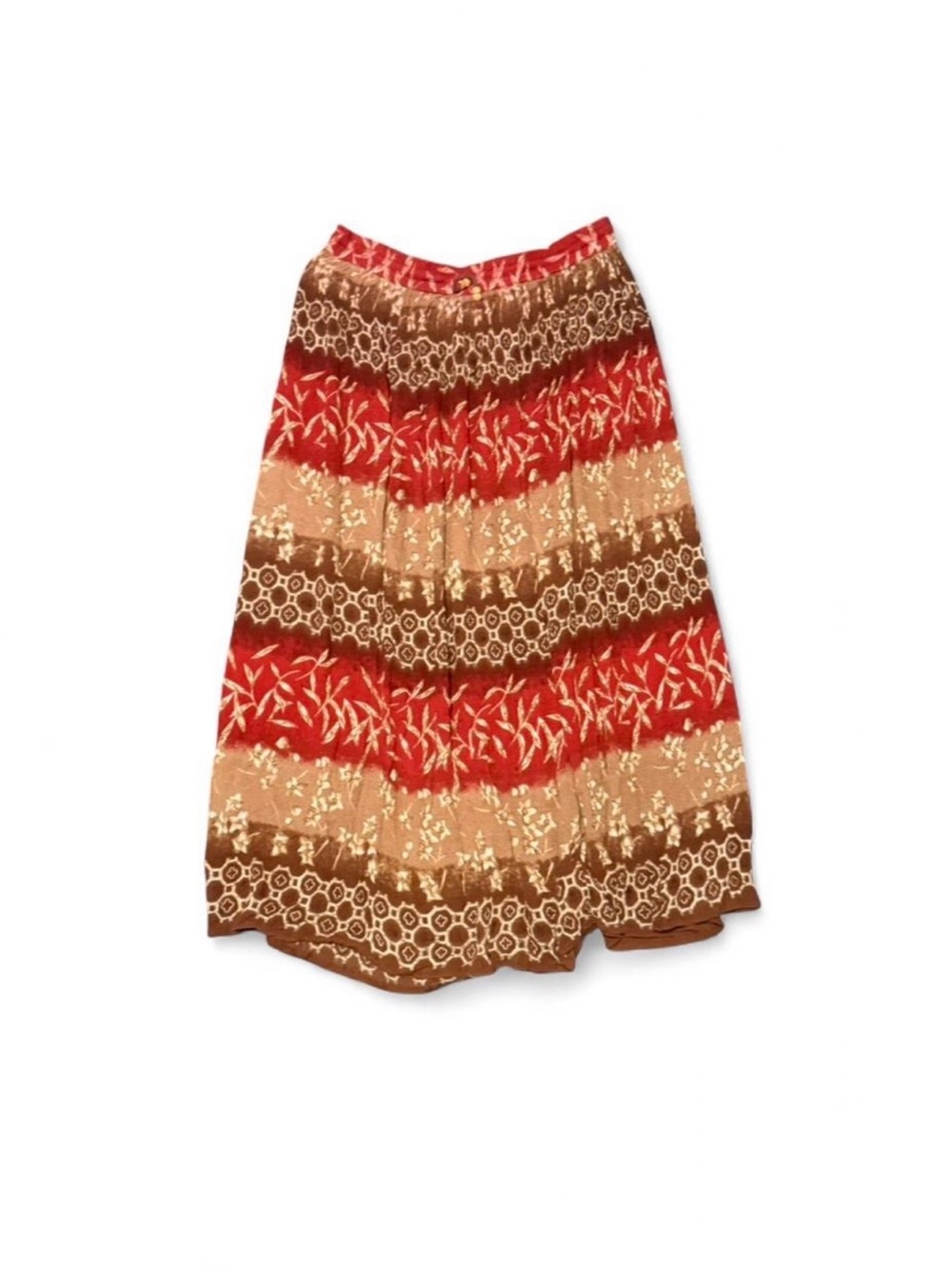 Liz Baker Red and Brown Patterned Maxi Skirt